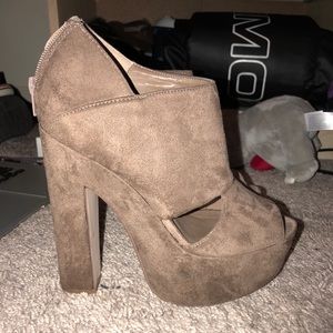 Charlotte Russe Nude Open Toed Heels